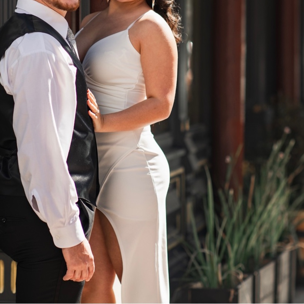 Civil wedding dress, event white dress.